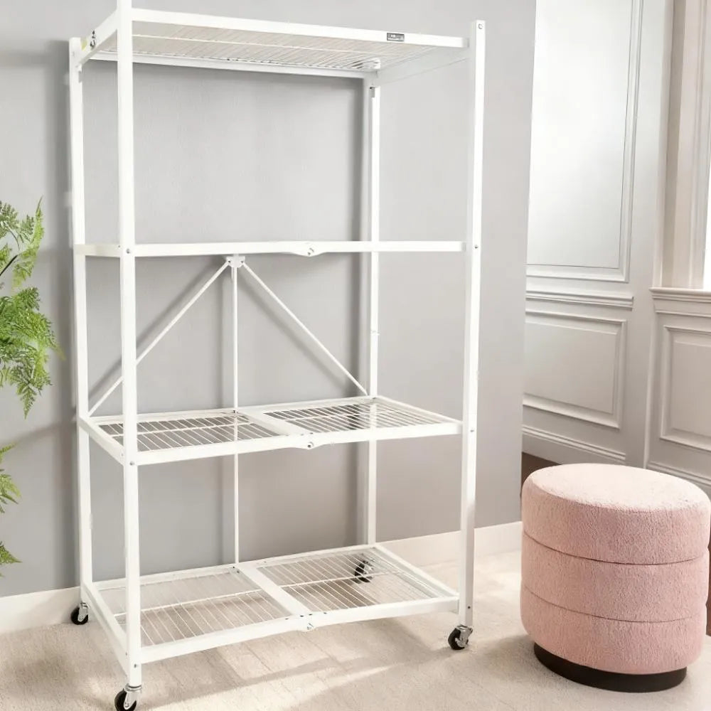🔥BUY 2 GET 2 FREE + BONUS GIFT！4-Tier Foldable Storage Rack with Wheels