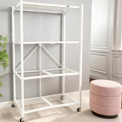 🔥BUY 2 GET 2 FREE + BONUS GIFT！4-Tier Foldable Storage Rack with Wheels